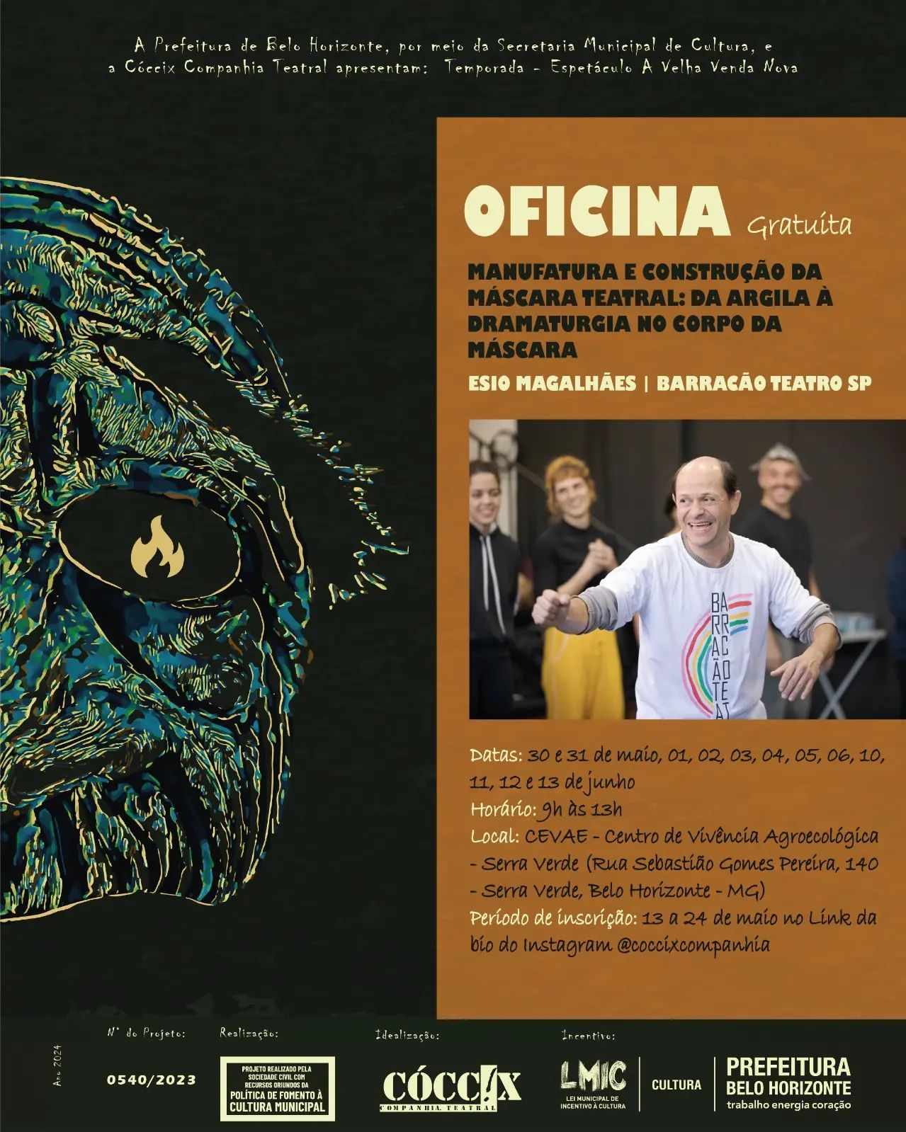 Oficina: Manufatura e Construção da Máscara Teatral: Da argila à dramaturgia no corpo da máscara