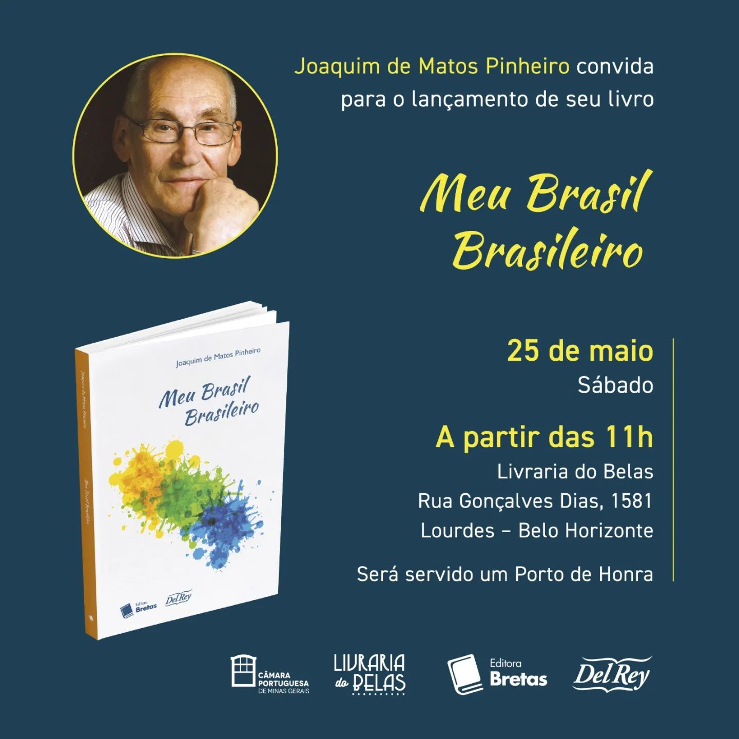Reprodução Instagram Lançamento do Livro "Meu Brasil Brasileiro" de Joaquim de Matos Pinheiro