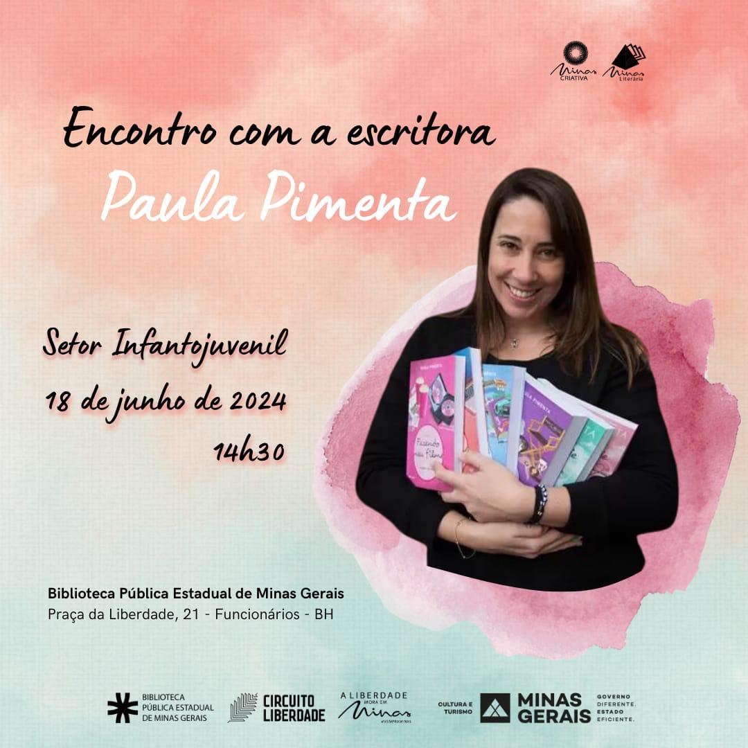 Reprodução Instagram Encontro com a escritora - Paula Pimenta