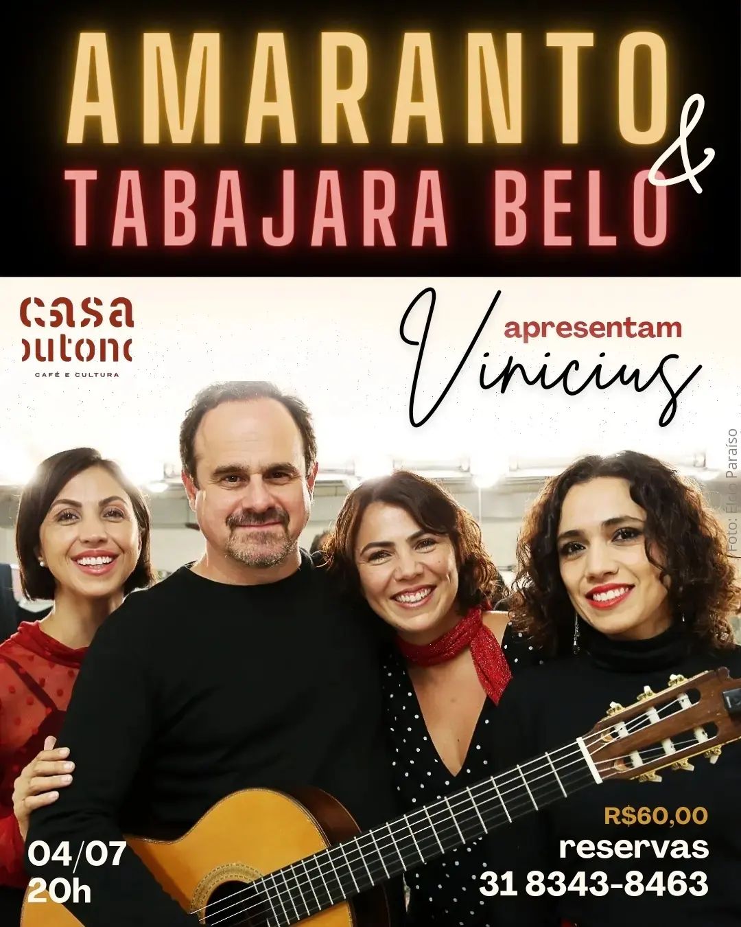 Trio Amaranto e Tabajara Belo apresentam "Vinícius" 