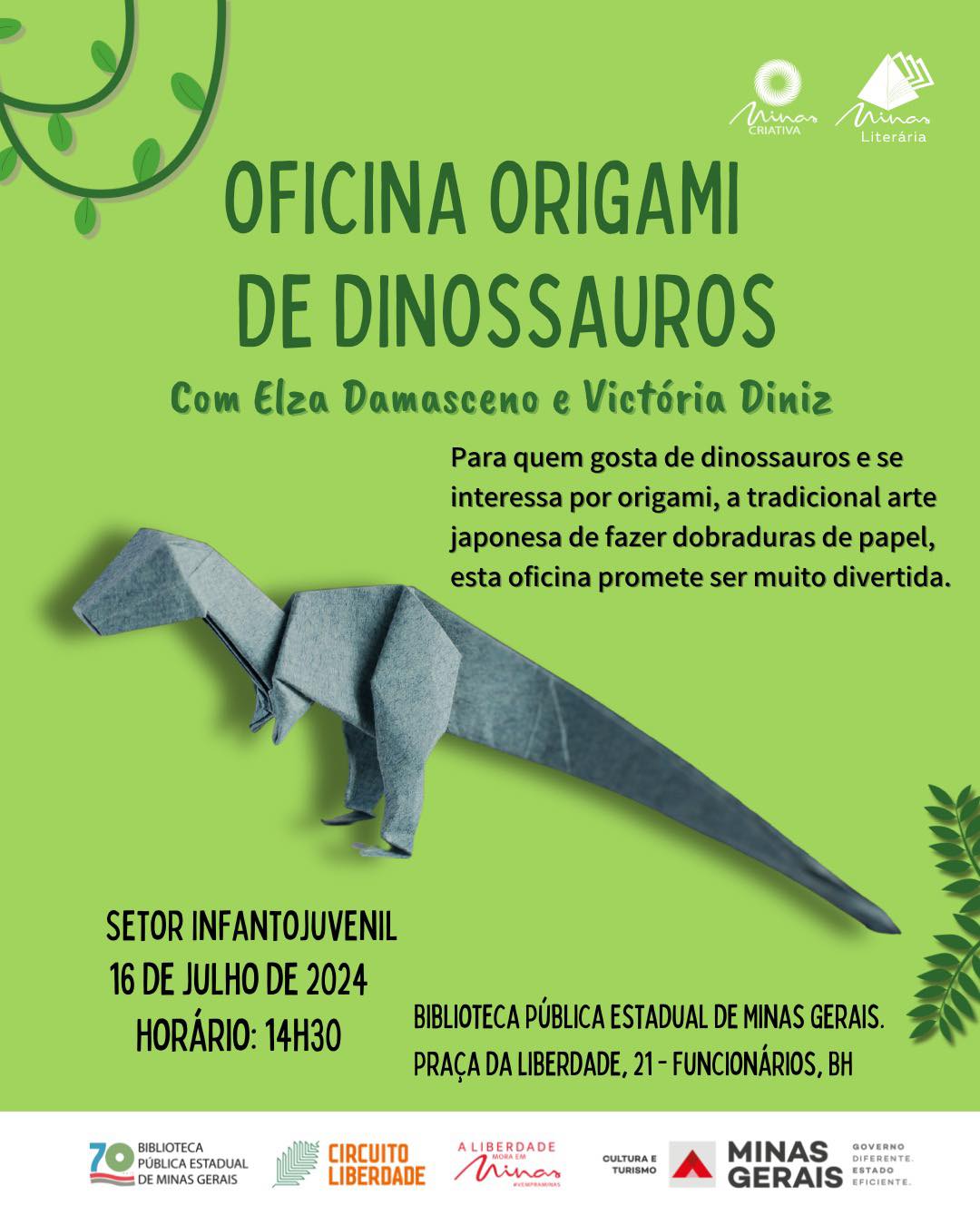 Oficina: Origami de Dinossauros