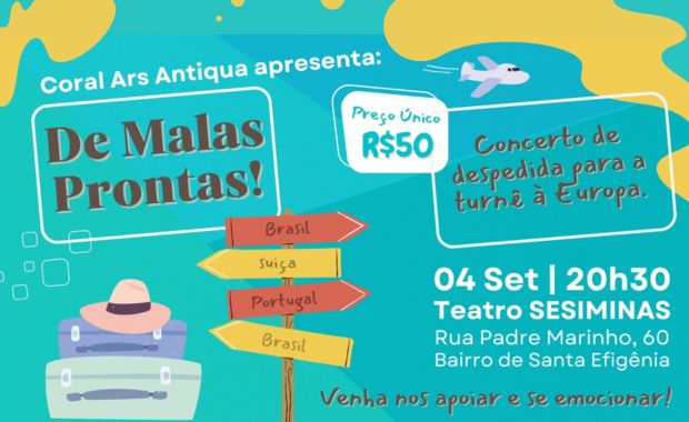 reprodução oficial Concerto: "De malas prontas" - Coral Ars Antiqua