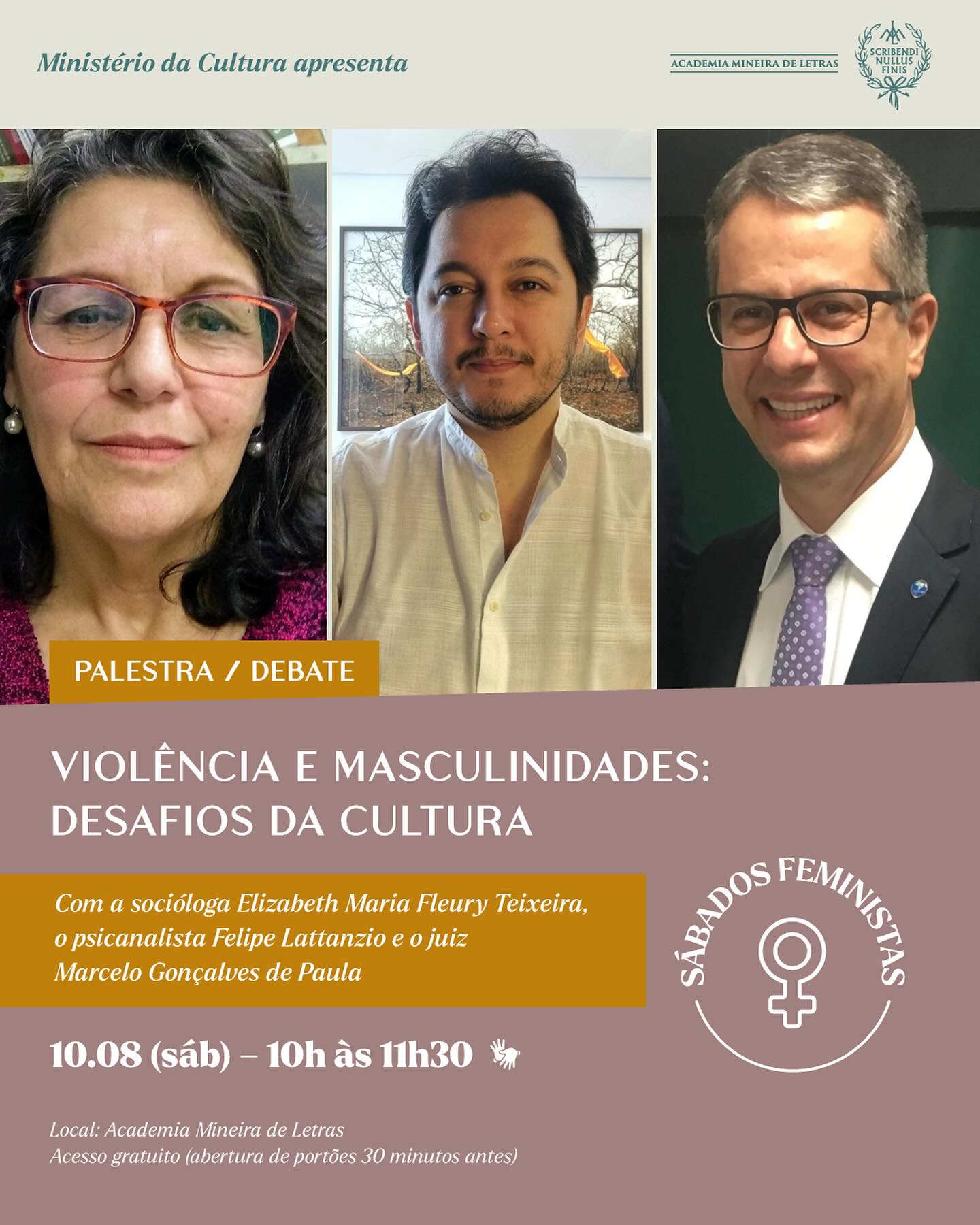 Palestra: "Violência e Masculinidades: Desafios da Cultura"