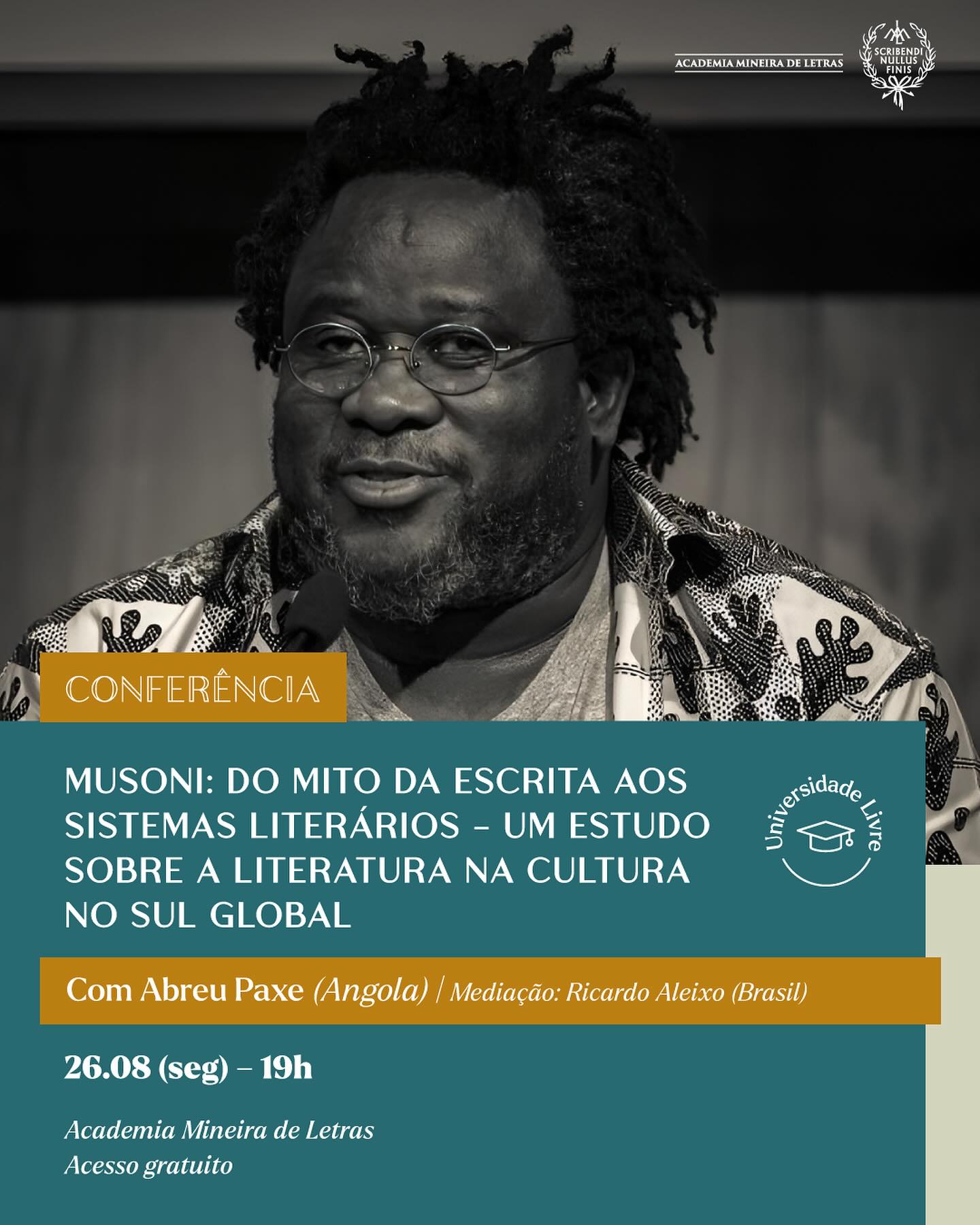 Conferência “Musoni: do mito da escrita aos sistemas literários – um estudo sobre a literatura na cultura no Sul Global”