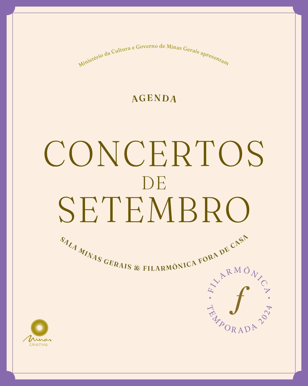 Divulgação/Instagram Concertos de Setembro - Orquestra Filarmônica de Minas Gerais
