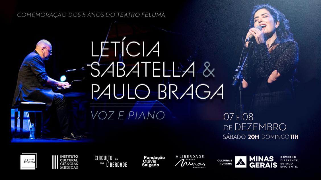 Reprodução: Sympla Letícia Sabatella e Paulo Braga - Voz e Piano