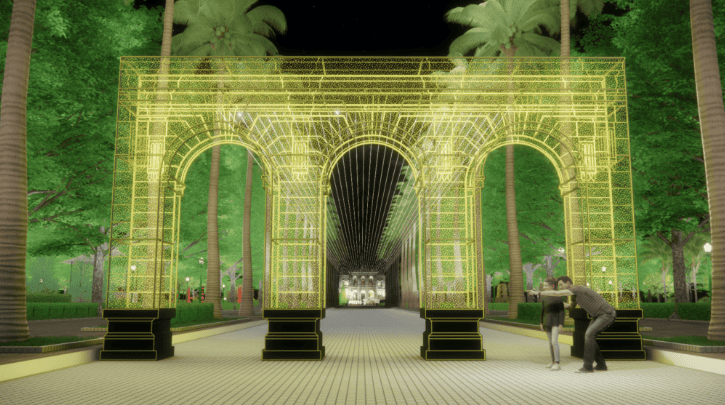 Reprodução/Trinca.LAB Iluminação de Natal - Praça da Liberdade