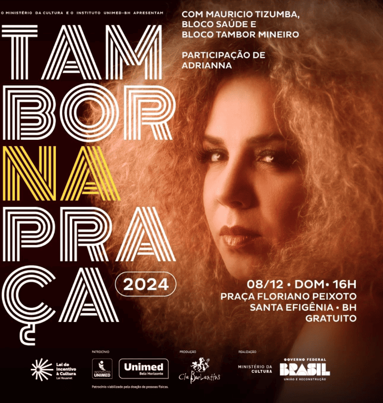 Reprodução Instagram Tambor na Praça com participação de Adrianna
