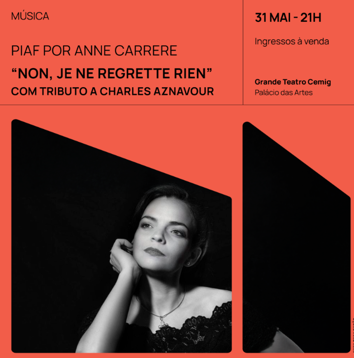 reprodução oficial Show: Piaf por Anne Carrere "Non Je Ne Regrette Rien"