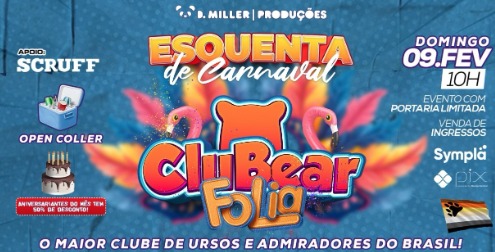 Reprodução/Instagram CluBear Folia - Esquenta de Carnaval
