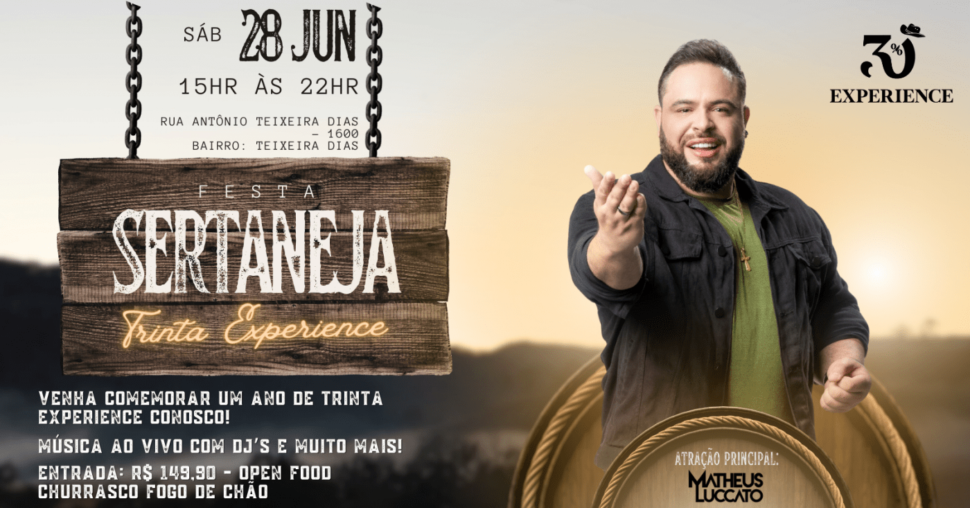 Reprodução: Sympla Festa Sertaneja: Trinta Experience