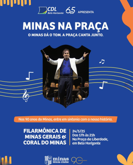 Reprodução oficial Concerto: Minas na Praça - Orquestra Filarmônica de Minas Gerais, Coral do Minas, atividades infantis