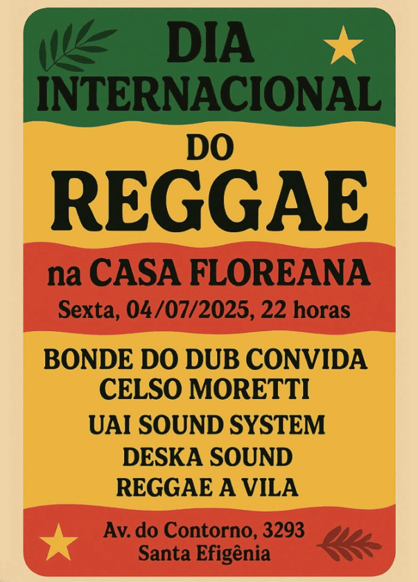Festa: Dia Internacional do Reggae na Casa Floreana