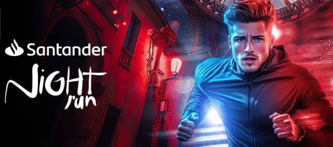 Imagem com um homem correndo em uma cidade 