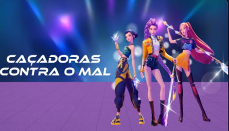 Imagem ilustrativa 2d de três meninas k-pop