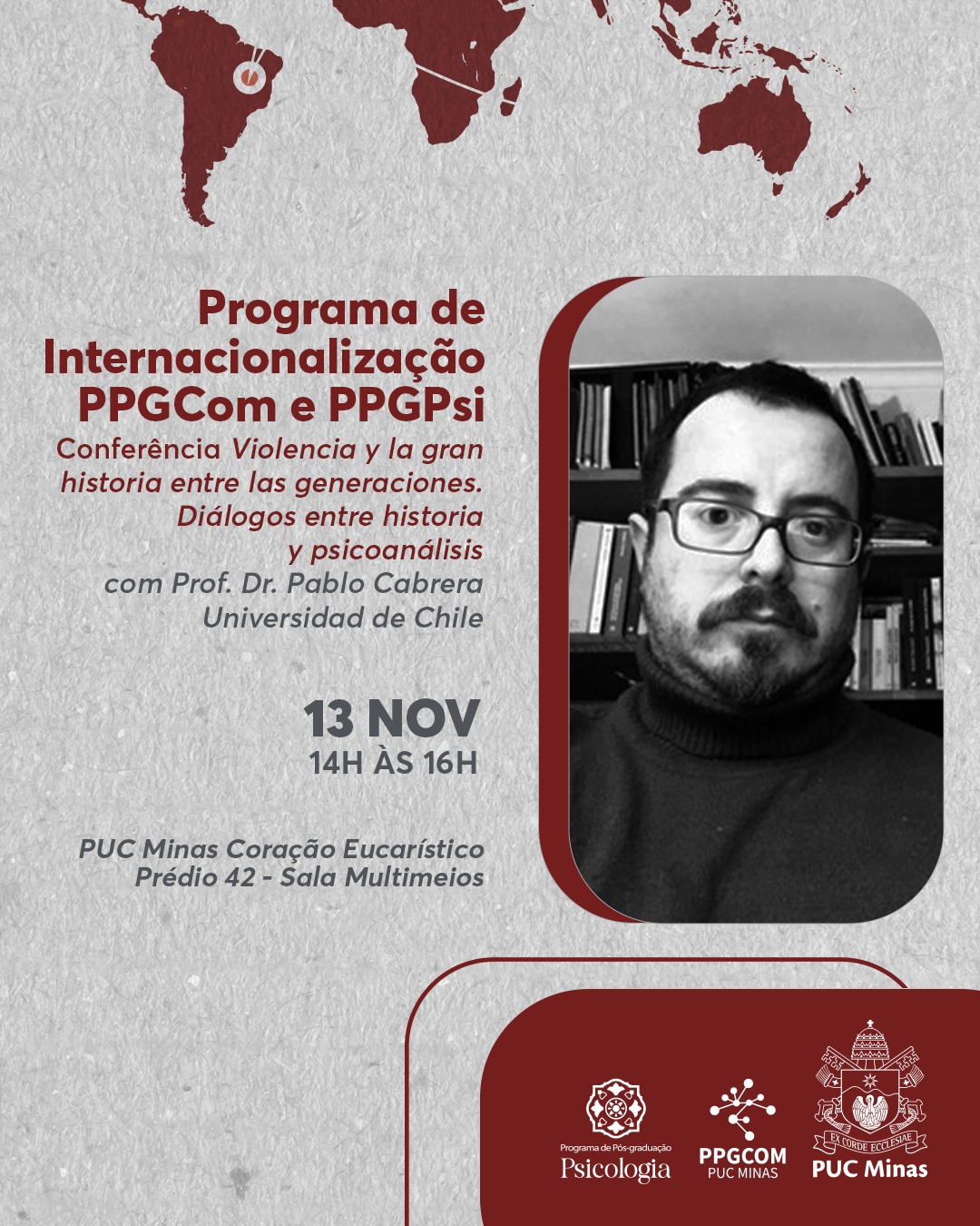 uma foto do palestrante e informações sobre o evento no fly 