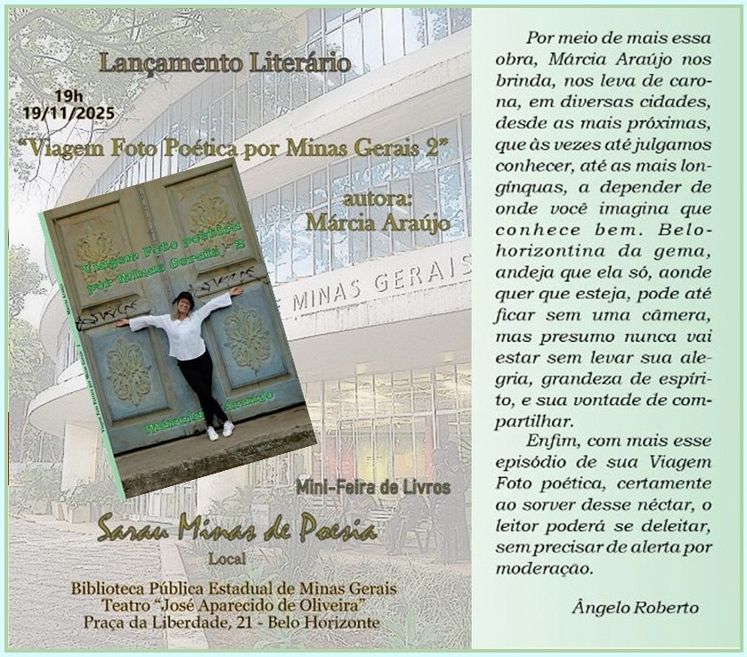 Lançamento do Livro: Viagem Foto Poética por Minas Gerais 2