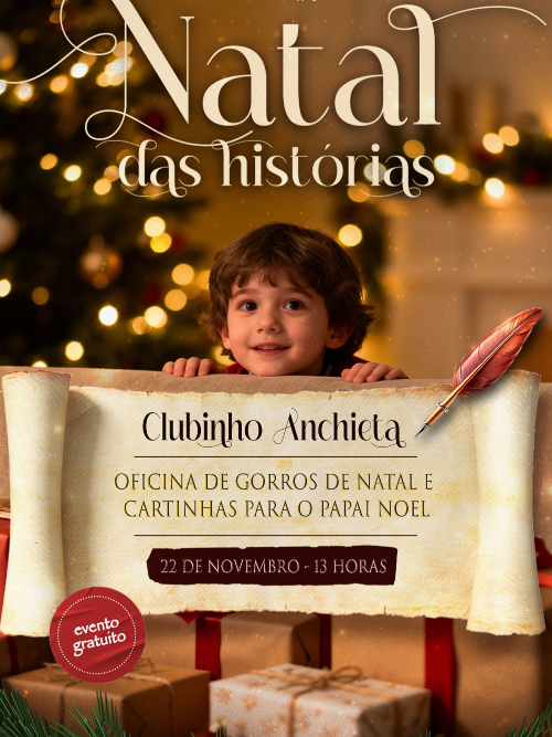 Reprodução/Instagram uma criança anunciando o evento de natal
