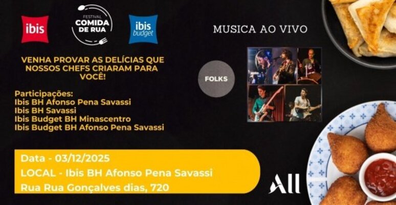 Poster de divulgação do "Festival Comida de Rua - Edição Hotéis Ibis & Ibis Budget"