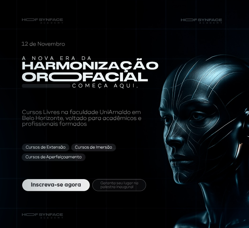 fly preto com o rosto de um robô feminino e as informações do evento 