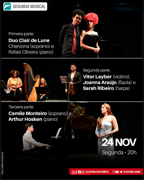 Reprodução: Instagram Segunda Musical na Assembleia do Dia 24 de Novembro: Poster de Divulgação