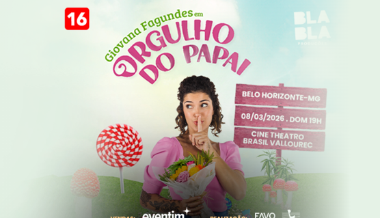 Imagem de uma mulher vestida com uma roupa rosa, buque nas mãos e fazendo silencio com a mão na boca, em volta de um lugar cheio de pirulito gigantes