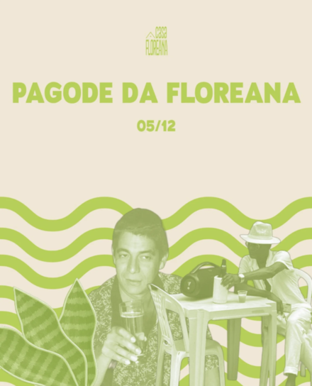 Flyer de divulgação, nas cores verde com imagem ilustrativa do cantor Zeca Pagodinho.