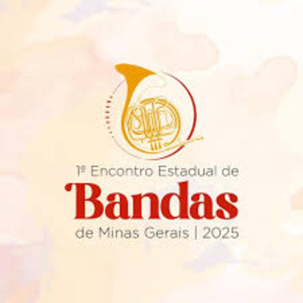 Logotipo do evento: 1º Encontro Estadual de Bandas de Minas Gerais 2025