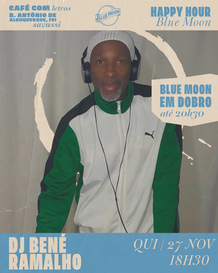 Flyer do evento, com imagem do dj bené