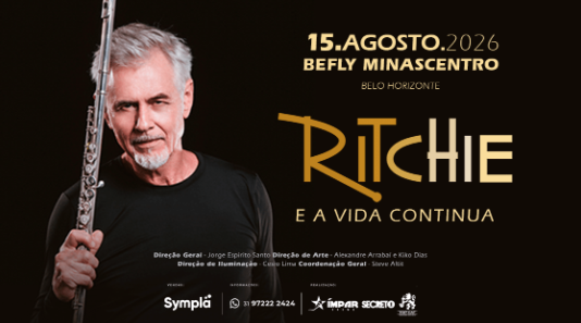 Imagem com o fundo preto, com um homem do lado esquerdo, e do lado direto o nome, local e data do evento.