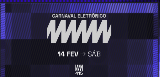 Imagem de fundo roxo, com o nome e data do evento 