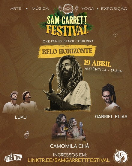 Reprodução instagram Cartaz divulgação do evento Sam Garrett Festival - Belo Horizonte - 19 de Abril - One Family Tour Brazil 2026