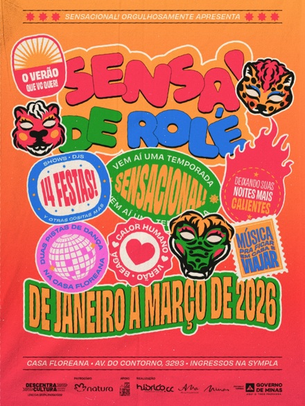 Cartaz oficial ilustrativo de divulgação do evento Sensa de Rolé 2026 