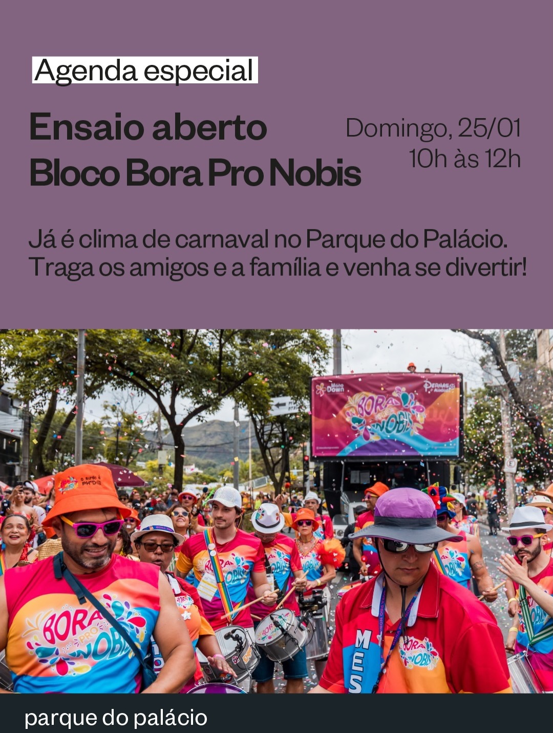 Cartaz de divulgação do Bloco Bora Pro Nobis