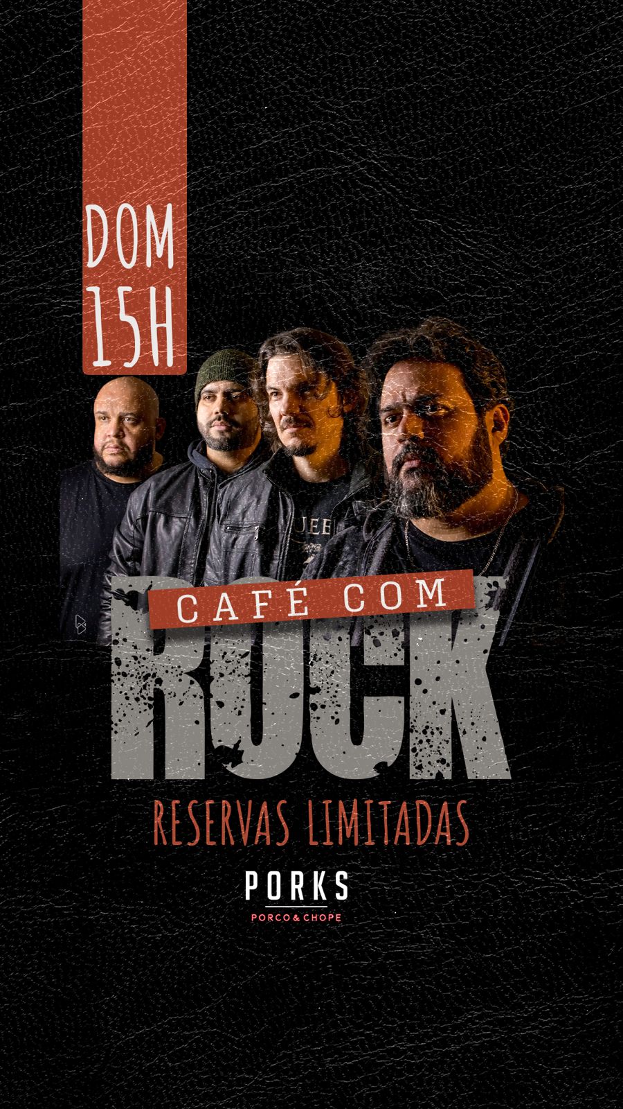 Flyer oficial de divulgação do evento Café com Rock 