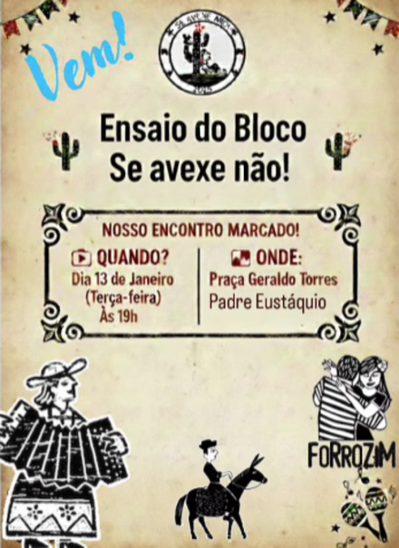 Ensaio 2026: Bloco Não se Avexe Não