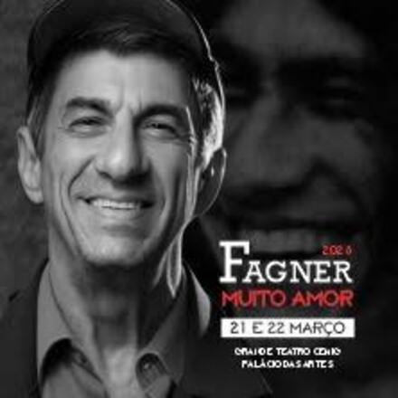 Cartaz oficial de divulgação do evento, com imagem do artista Fagner ao fundo