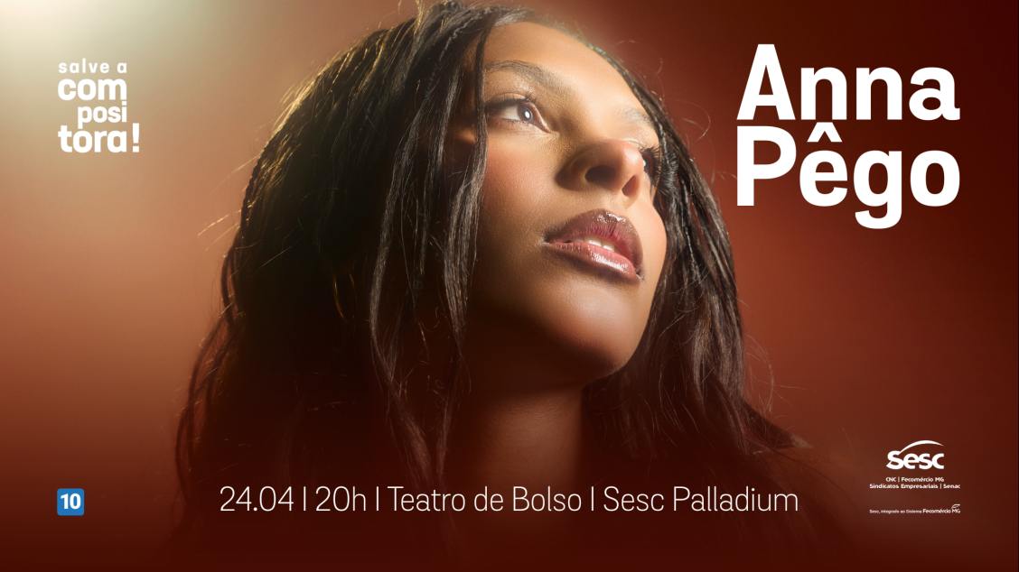 Reprodução Sympla Flyer de divulgação com imagem da artista anna pêgo