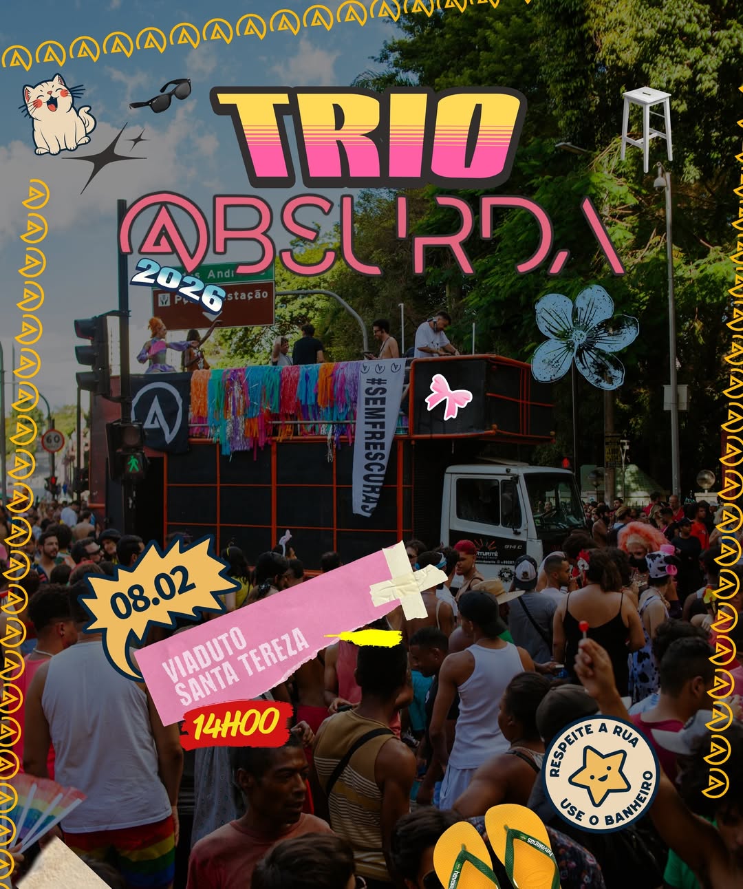 Flyer de divulgação do evento Trio Bsurda