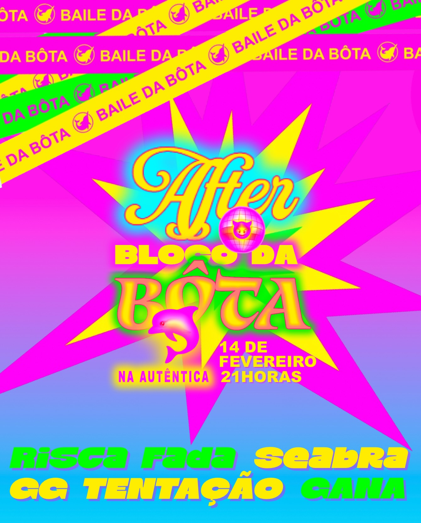 Flyer ilustrativo de divulgação do evento After oficial do Bloco da Bôta