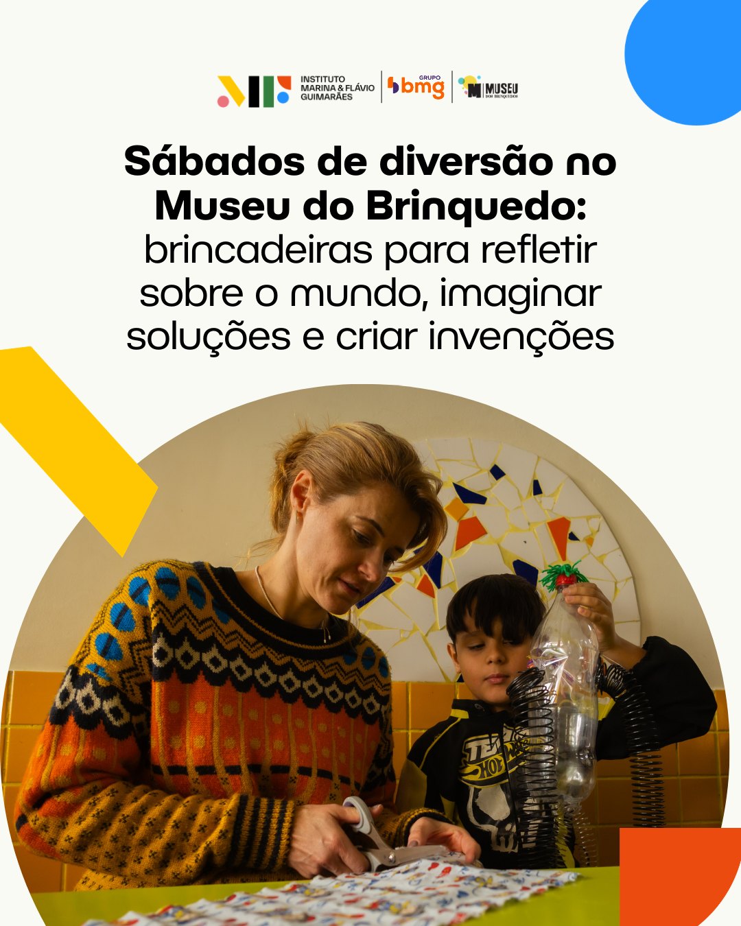 Foto de capa convidativa para participar dos sábados de brincadeira no museu dos brinquedos 