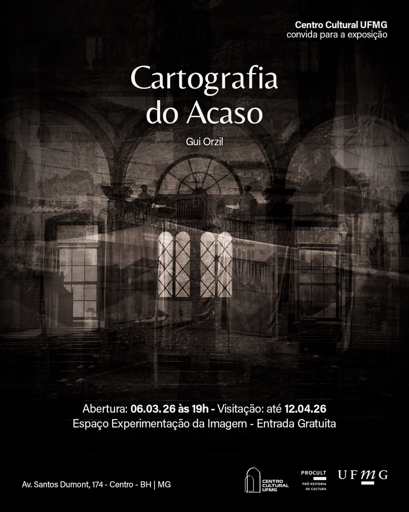 foto convidativa da esposição contento titulo, hora, data e local 