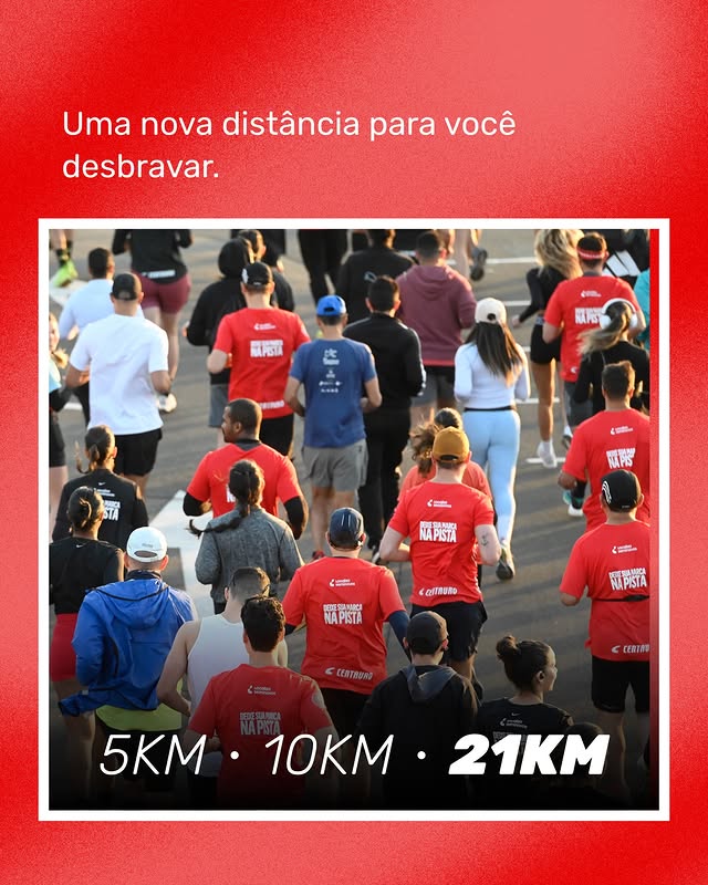 Foto ilustrativa da corrida contendo os percursos: 5,10 e 21km