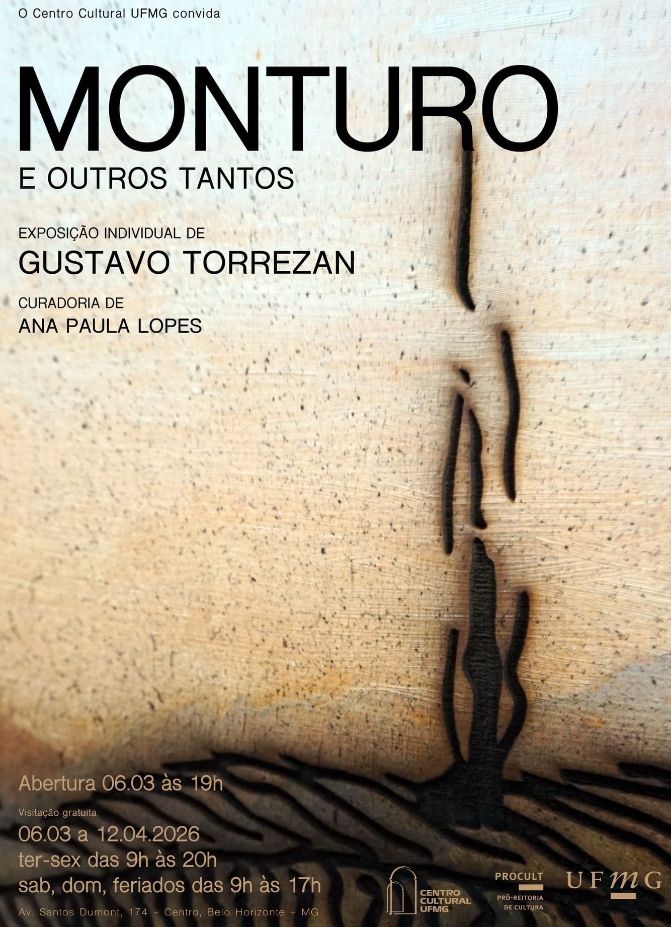 Foto convidativa da exposição contendo titulo, hora, data e local 