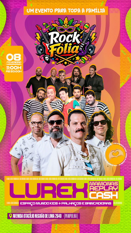 Flyer ilustrativo do evento Festival Rock Folia 2026