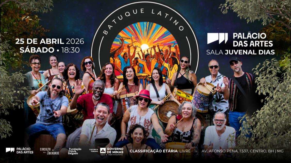 Reprodução Sympla Cartaz oficial de divulgação do evento: Batuque Latino