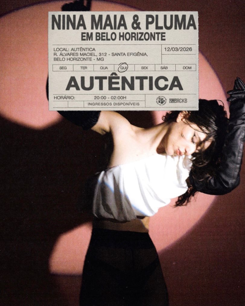 Cartaz de divulgação com fotografia da artista Nina Maia