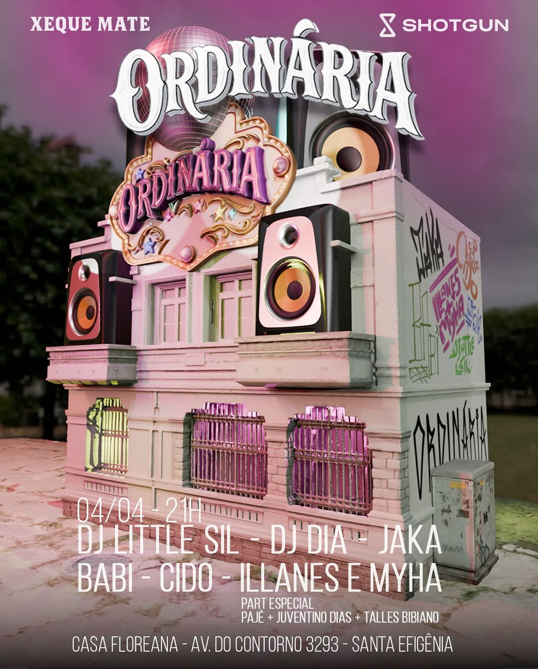 Flyer ilustrativo de divulgação do evento Festa Ordinária