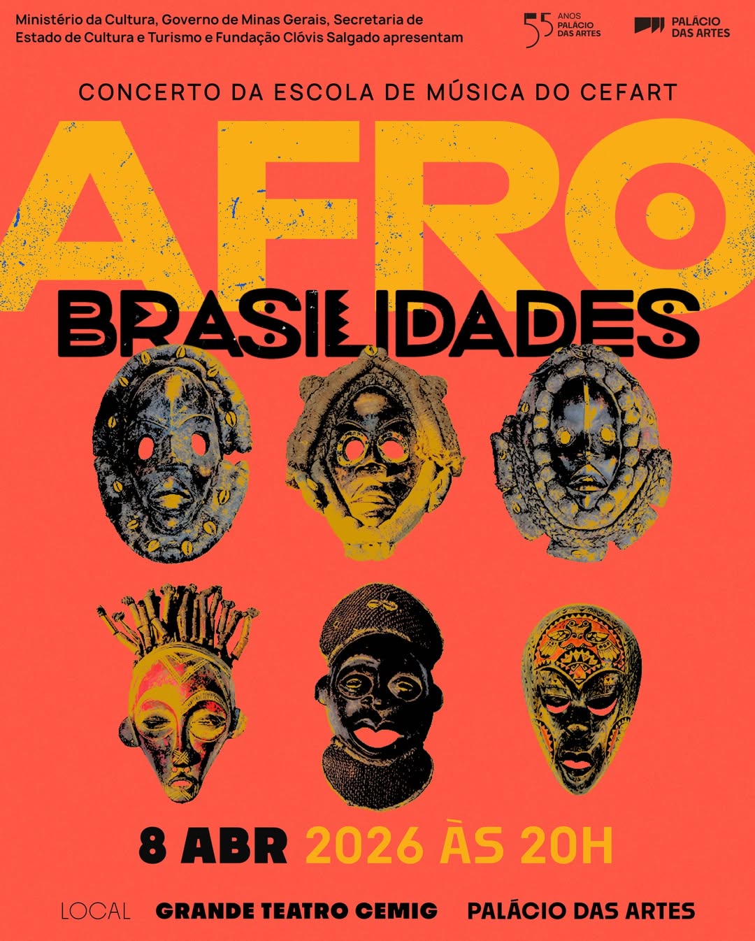Foto de divulgação do concerto musical “Afrobrasilidades” no Palácio das Artes