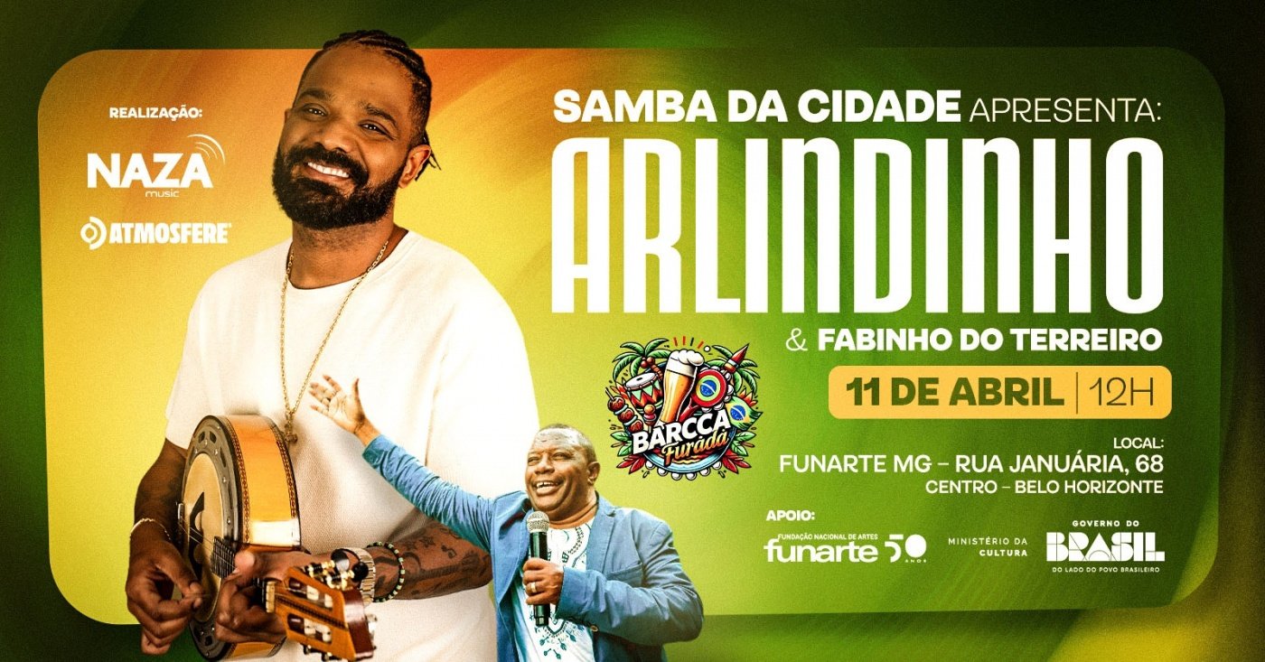 Show: Samba da Cidade apresenta Arlindinho e Fabinho do Terreiro